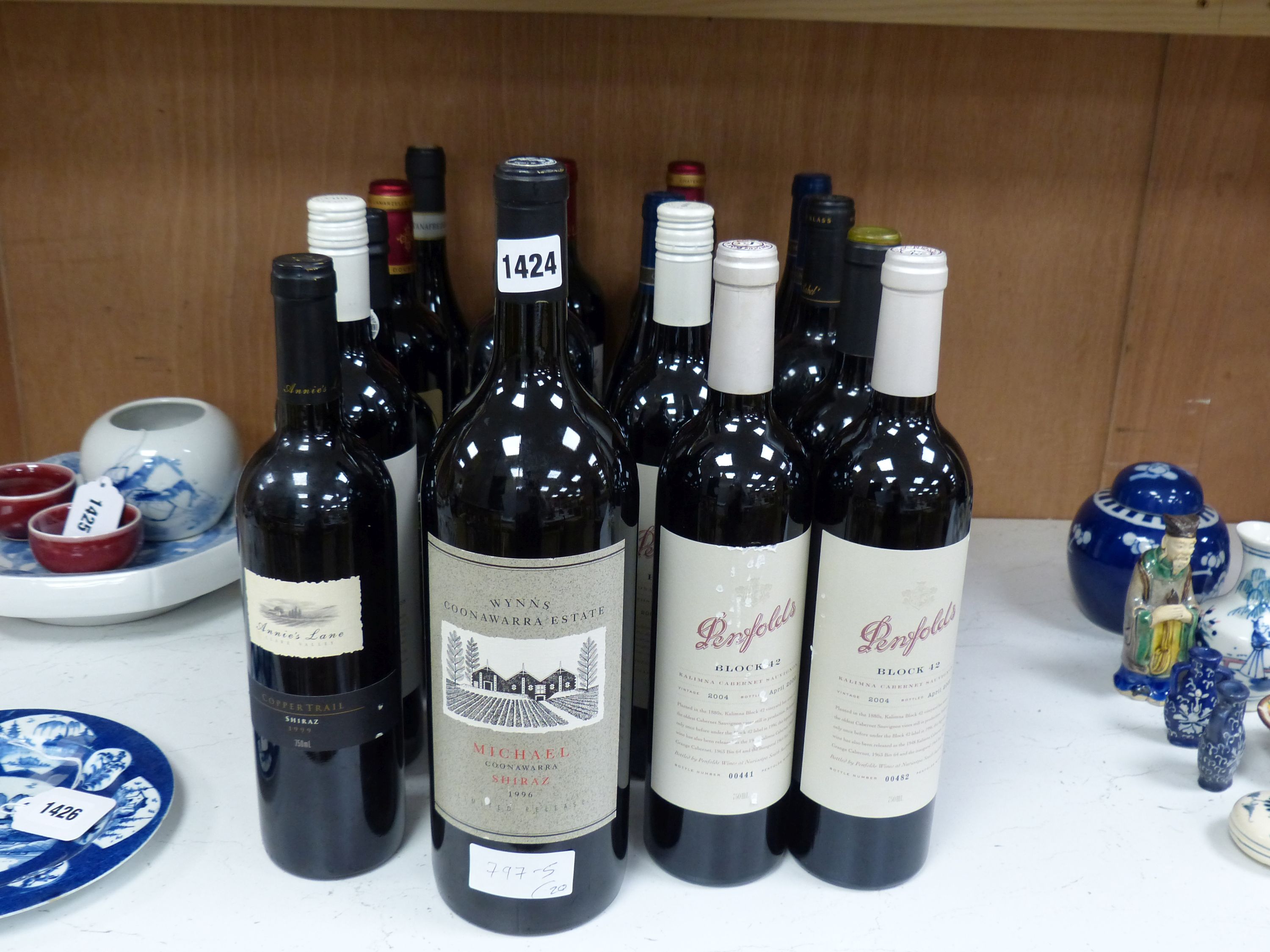 Nineteen assorted bottles of red wine including a magnum of Wynns Coonawarra Estate, 2002, Wolf