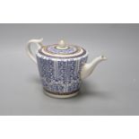 A Royal Worcester late Dr Wall / early Flight teapot and cover, Lily pattern, height 14cm
