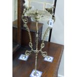 A cast brass jardiniere stand, height 60cm