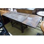 A 19th century Dutch oak extending refectory table, 212cm extended, width 76cm, height 81cm