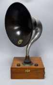 An AJS horned loud speaker, 61cm