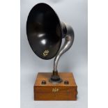 An AJS horned loud speaker, 61cm