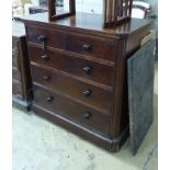 A Victorian mahogany chest of five drawers, width 110cm