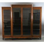 * A large 19th century French Louis Philippe period kingwood and marquetry vitrine,with moulded