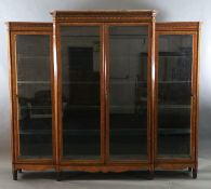 * A large 19th century French Louis Philippe period kingwood and marquetry vitrine,with moulded