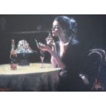 Fabian Perez, hand embellished canvas on board, Eugenia III, 94/195, with COA, 45 x 60cm