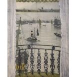 After Christopher Richard Wynne Nevinson, Medici Society print, Greenwich Reach, 50 x 40cm