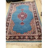 A North West Persian style blue ground rug, 206 x 137cm