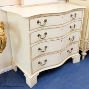 A cream and parcel gilt 'eclectic' chest of drawers by And So To Bed, 106 cm wide, 56 cm deep, 96.5