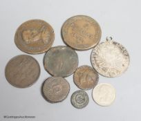 A quantity of coinage to include slavery abolition medallion