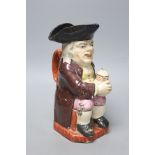 A mid 19th century Hearty Good Fellow Toby jug, height 25cm