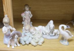 Five Lladro figures, comprising 'An Elegant Touch', 'Spring', 'Little Dreamers', 'Bearly Love' and