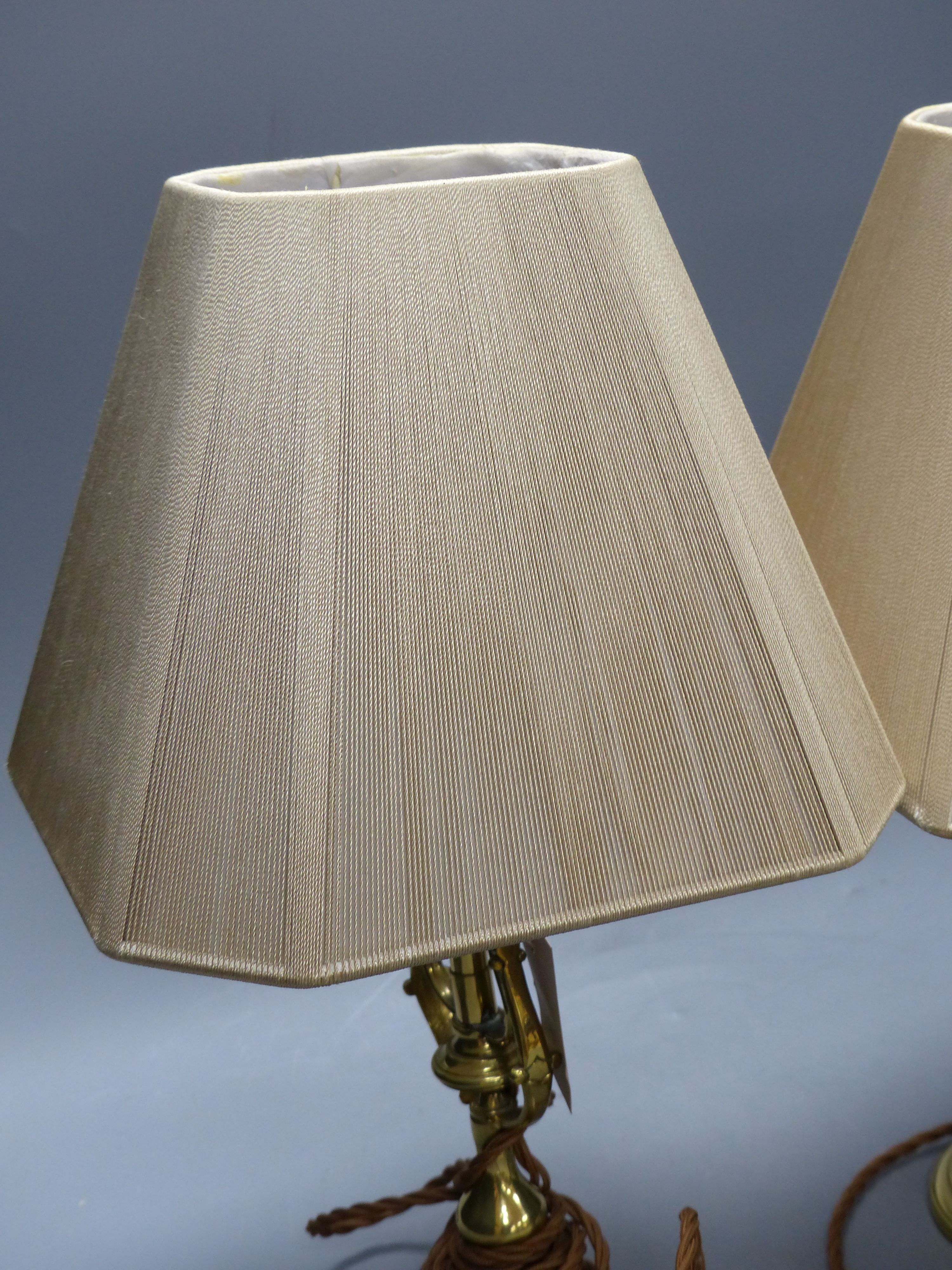 A pair of brass ship’s lamps, height 45cm - Image 2 of 4