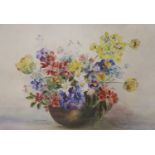 Katherine Spink, watercolour, Still life of flowers in a vase, signed, 39 x 55cm