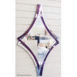 A Deknudt contemporary amethyst tinted mirror, 110 cm x 67.5 cmProvenance - a country estate near