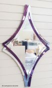 A Deknudt contemporary amethyst tinted mirror, 110 cm x 67.5 cmProvenance - a country estate near