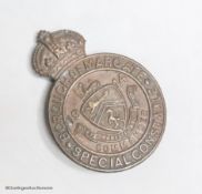 A scarce Borough of Margate Special Constable 1914 Commander lapel badge,reputedly awarded to