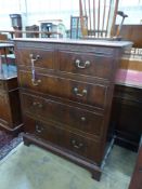 A Georgian style mahogany chest of five drawers, width 92cm