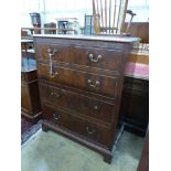 A Georgian style mahogany chest of five drawers, width 92cm