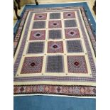A Persian wool multicoloured kilim rug, 248 cm x 173 cm