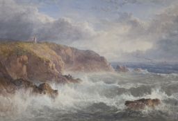 Attributed to Clarkson Stanfield (1793-1867) after Turner, watercolour, Coastal landscape, 43 x