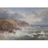 Attributed to Clarkson Stanfield (1793-1867) after Turner, watercolour, Coastal landscape, 43 x