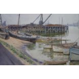 G.A.N. Reed ARCA, watercolour, Fishing boats in harbour, signed, 37 x 54cm