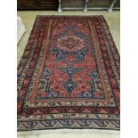 A Caucasian design red ground Kelim rug, 280 x 174cm