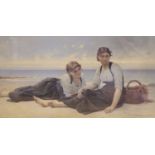 After Francis Alfred Delobbe (1835-1920), colour print, William on the shore, 48 x 86cm