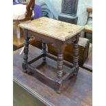 A 17th century style oak joint stool