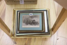 William Henry Earp, watercolour, Brighton Chain Pier, signed, 15 x 24cm and a group of assorted