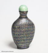 A Chinese 19th century Lac Burgaute snuff bottle