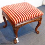 A mid 19th century rosewood stool, stamped W. Baldwin, 53 cm wideProvenance - a country estate near
