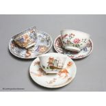 A small collection of 18th century Chinese porcelain,comprising a semi-eggshell tea bowl and