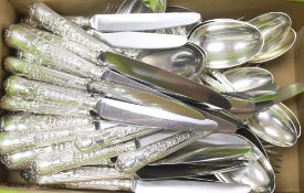 A matched part canteen of Victorian silver double struck Coburg pattern cutlery by George Adams and