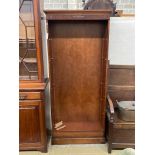 A reproduction mahogany open fronted bookcase, length 82cm, depth 28cm, height 183cm
