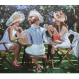 Sherree Valentine Daines, embellished canvas on board, Summer Conversation, 154/195, with COA, 54 x