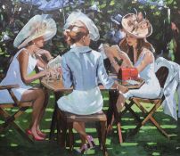 Sherree Valentine Daines, embellished canvas on board, Summer Conversation, 154/195, with COA, 54 x