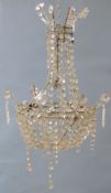 A French glass lustre bag chandelier