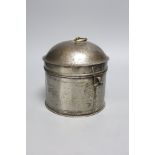 An early 19th century tin spice box, height 17cm