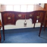 A George III and later mahogany serpentine fronted sideboard, 114.5 cm long, 61 cm deep, 87.5 cm