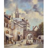 G. Schroter, oil on canvas, Dutch street scene, 60 x 50cm