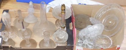 Mixed glass table lamp bases and glassware