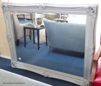 A large silver-grey painted mirror, 117 cm high, 147.5 m wideProvenance - a country estate near