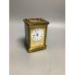 A Matthew Norman brass repeating carriage clock, serial number 1751, height 15cm