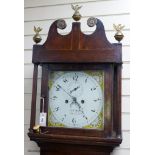 An oak 8-day and mahogany banded longcase clock, The painted dial signed I.& E.Mason Worcester, 219
