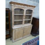 A Victorian pine kitchen cabinet, width 117cm, height 184cm