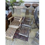 Two teak steamer chairs