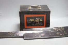 A Chinese lacquer cased Mah Jong set