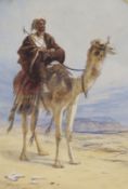 Elijah Walton (1832-1880), watercolour, Camel and Rider, signed, 50 x 34cm